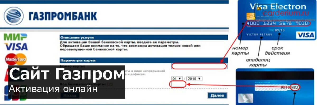 Как узнать карта активирована или нет газпромбанк